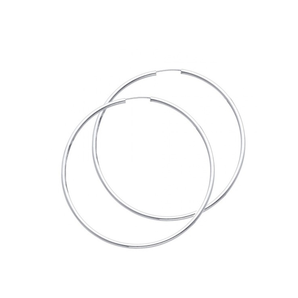 14K White Gold Polished Endless Extra Large Hoop